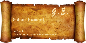 Geher Edmond névjegykártya